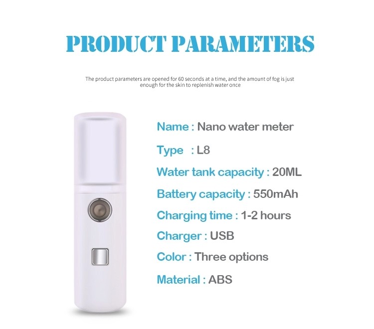 Facial Refreshing And Moisturizing Skin Hydrating Device Nano Face Spray Facial Steamer
