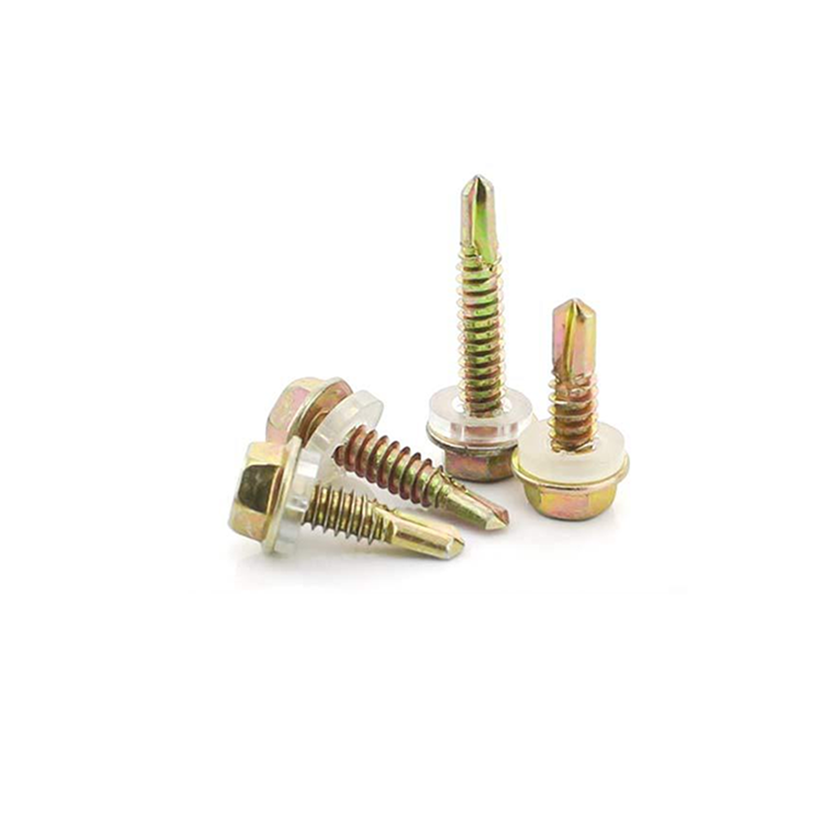 GB/T15856.4 Color Zinc Hexagon Flange Drilling Screw With Tapping Screw Thread Hexagon Flange Drilling Screw