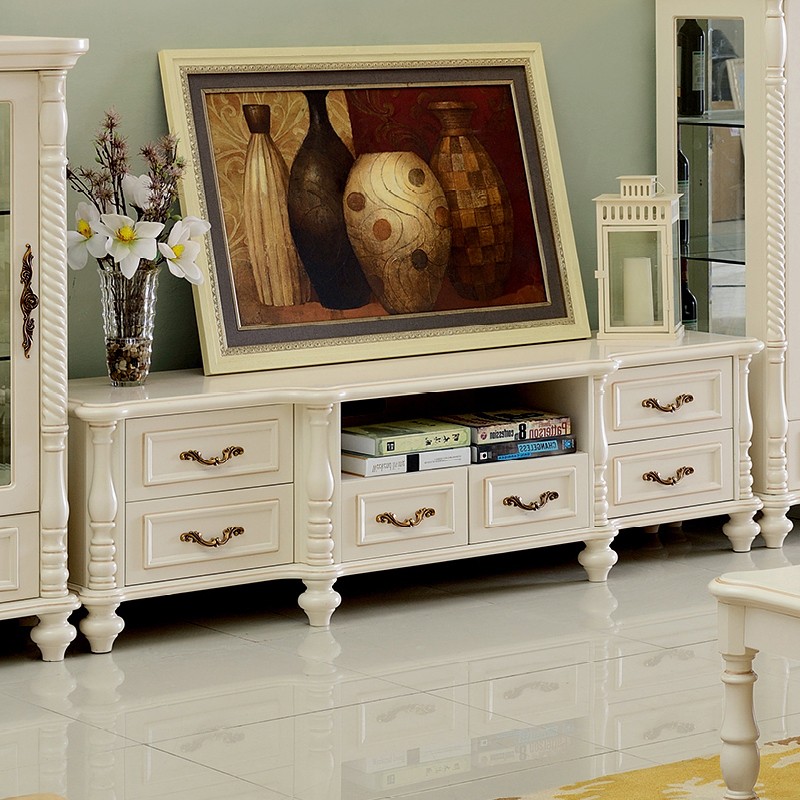 Classic 2 Drawers Long Wooden Coffee Tea Table