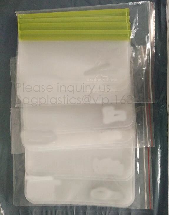Reusable BPA Free Food Grade Preservation Storage Silicone Food Fresh Bag,Silicone Plastic Packaging Food Zip Silicon Fr