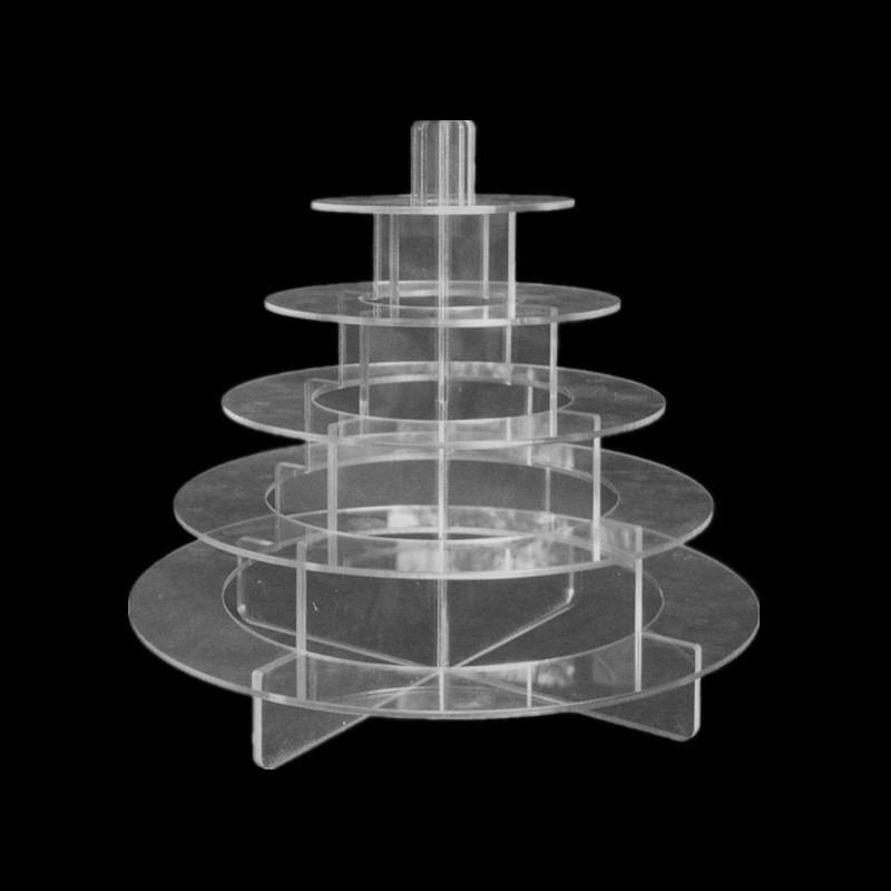 9 Tier Plastic Square Macaron Tower Stand Display For French Takeaway Food Packaging