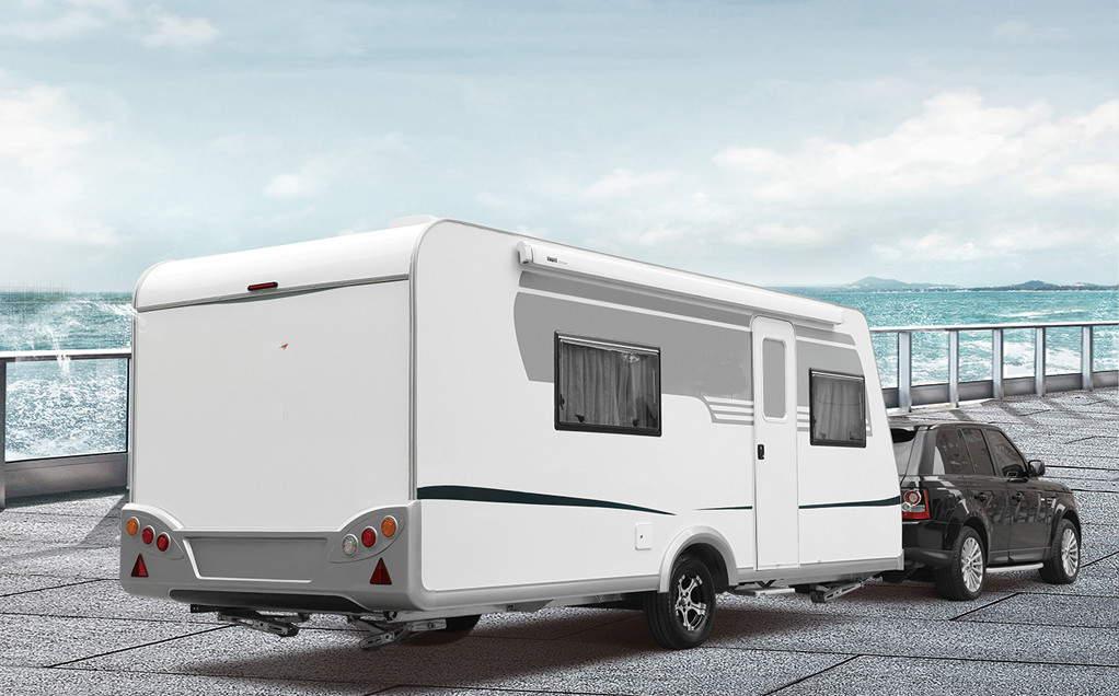 EPA Standard Camper Caravan Trailer With Rear Cooking Cabin Refrigerator