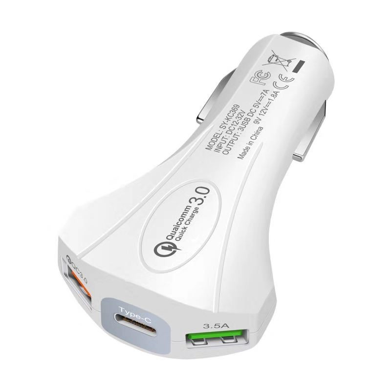 7A USB CAR CHARGER QC3.0 TYPE-C+ USB Universal Compatible USB CAR CHARGER for all electronics cheap price model 369