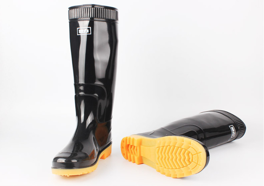 High Top Pvc Non Slip Rubber Bottom Rain Boots Labor Protection
