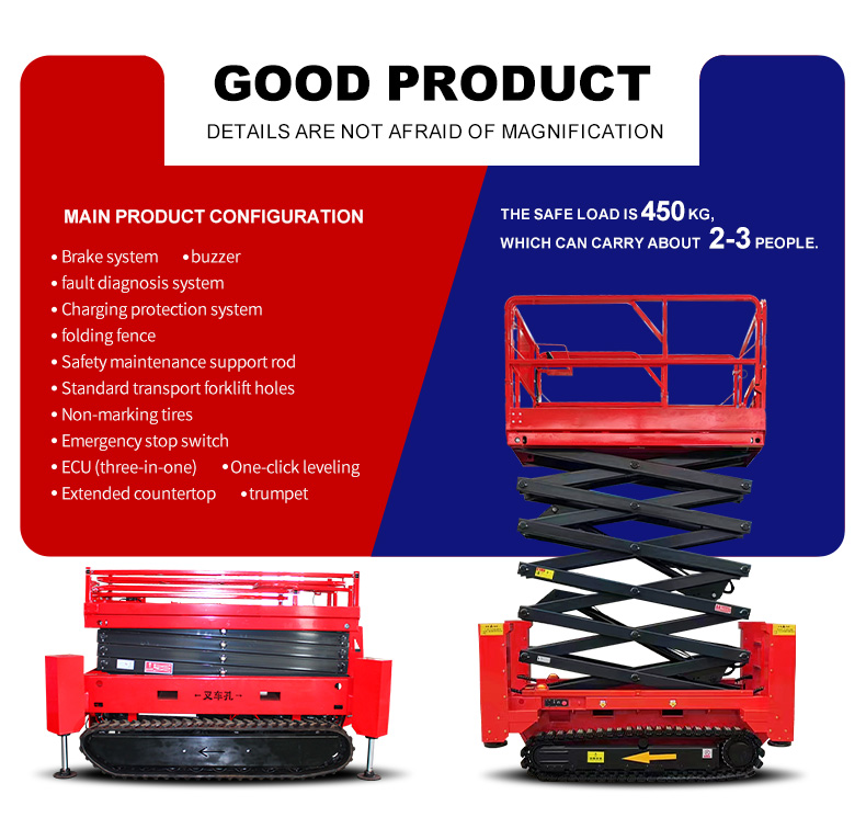 Smooth Lifting 10m Scissor Lift Platform with Self-Propelled Mobile Mode in Shandong