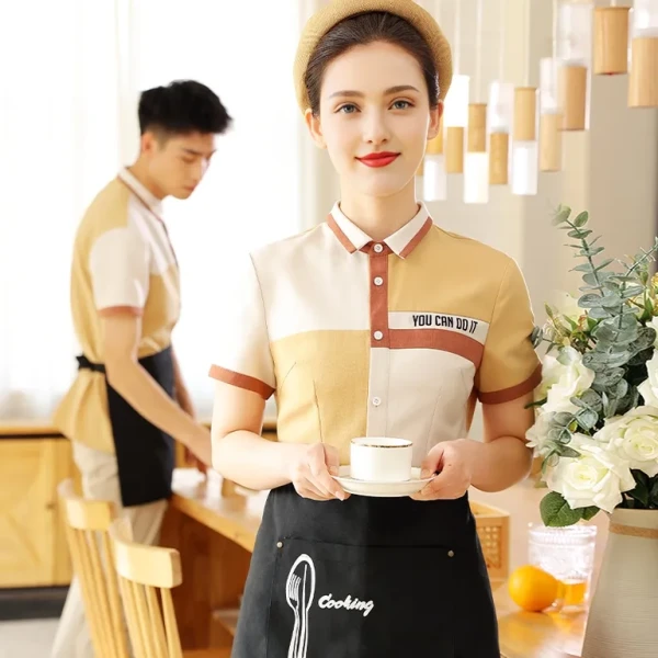 High Quality Modern Restaurant Trendy Restaurant Waiter Uniforms for Men and Women