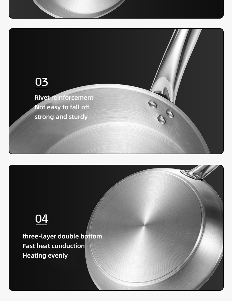 Best Whole Frypan Stainless Steel Cooking Pan Induction Cookware Frypan Non Stick Frying Pan