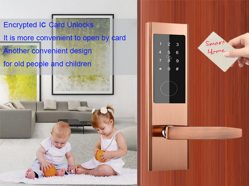 Password 8X AAA 300mm Apartment Smart Door Lock Electronic