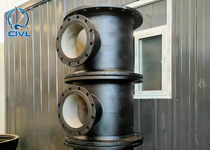 DN1000 Ductile Iron fittings Pan Insert Short Tube Reducing Full Disc Tee