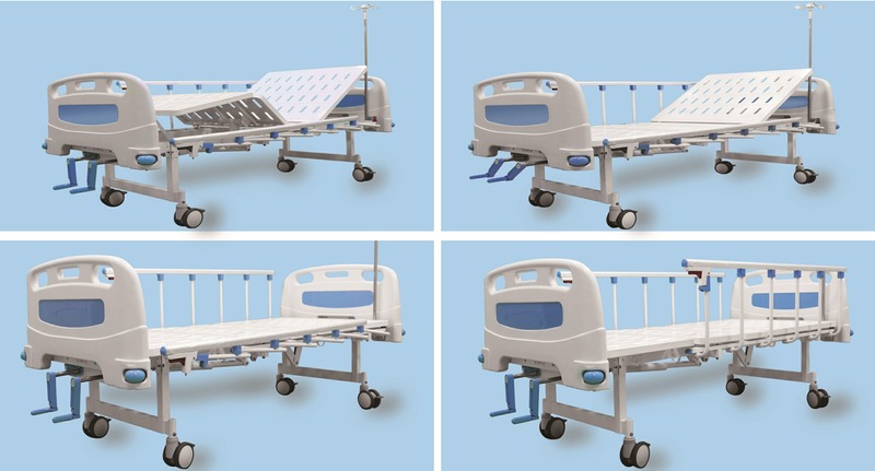 Flat Hospital Beds 2 Function Manual 2 Crank Hospital Bed With Mattress Good Price For Hospital