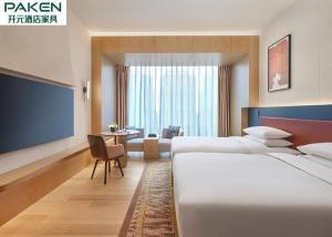 China Hyatt Hotel Room Bamboo Veneer Furniture Minimalist Style Straight Line Customizable Color on sale
