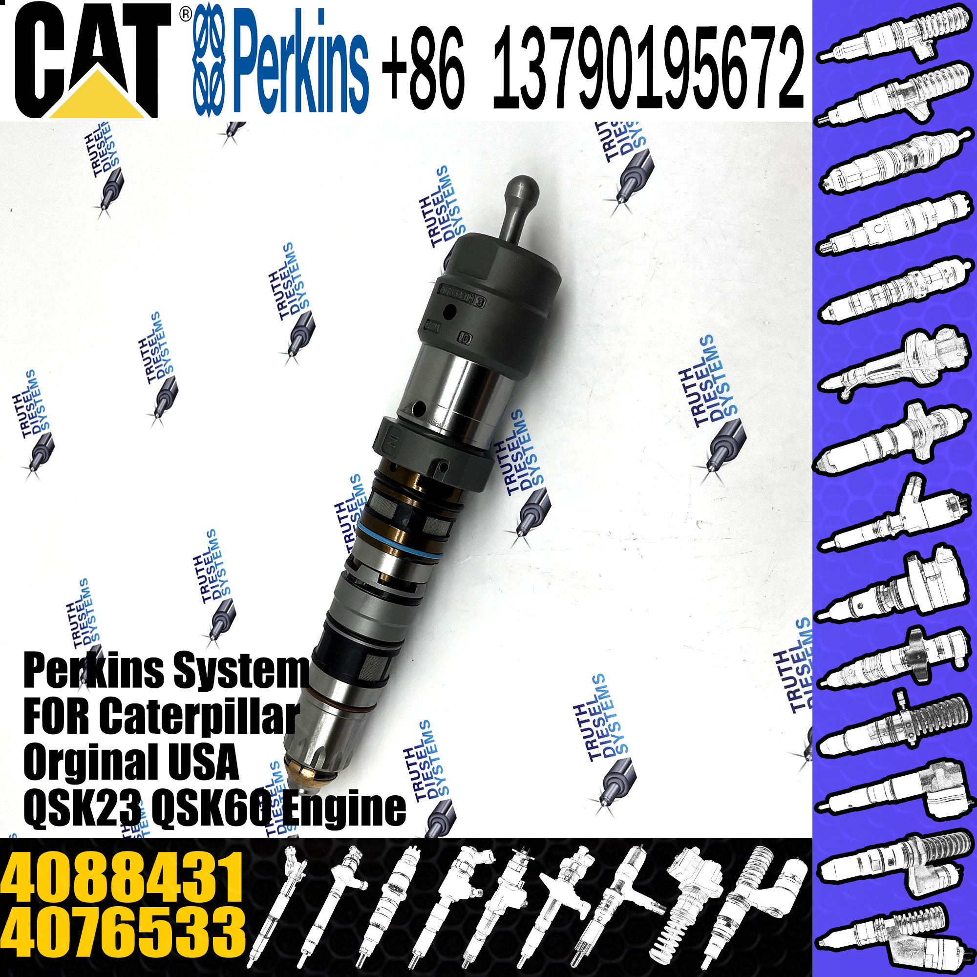 Common Rail Cummins Diesel Injector QSX15 4076533 4902827 4062090