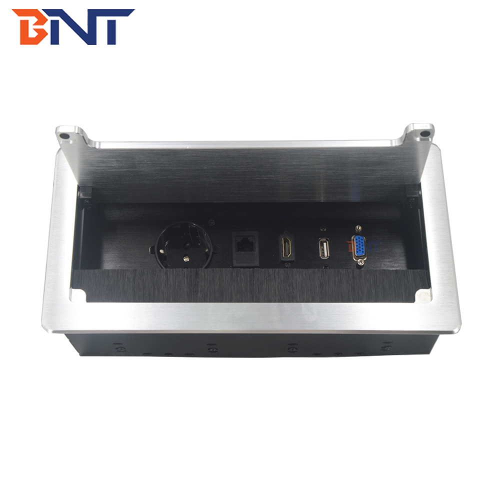 Brush cover European power computer desktop socket box with usb