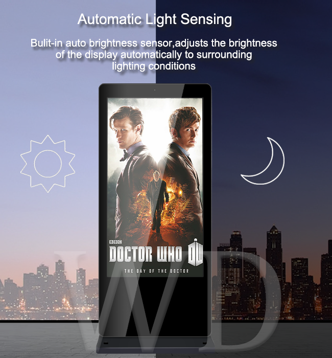 Non Touching AC Temp Control 100V - 240V Vertical Outdoor LCD Digital Signage