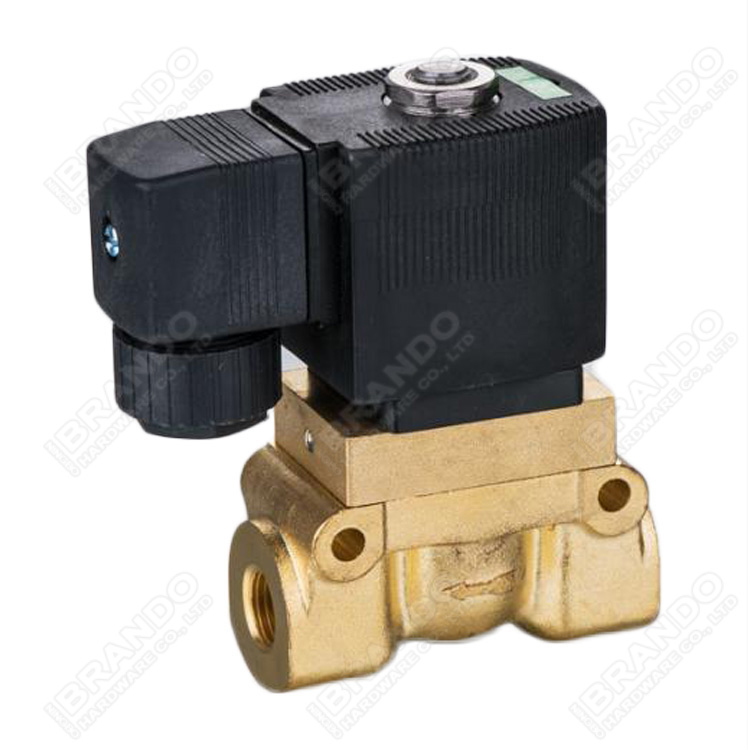 Sub Base Mounted 3 Way Brass Solenoid Valve For Screw Air Compressor