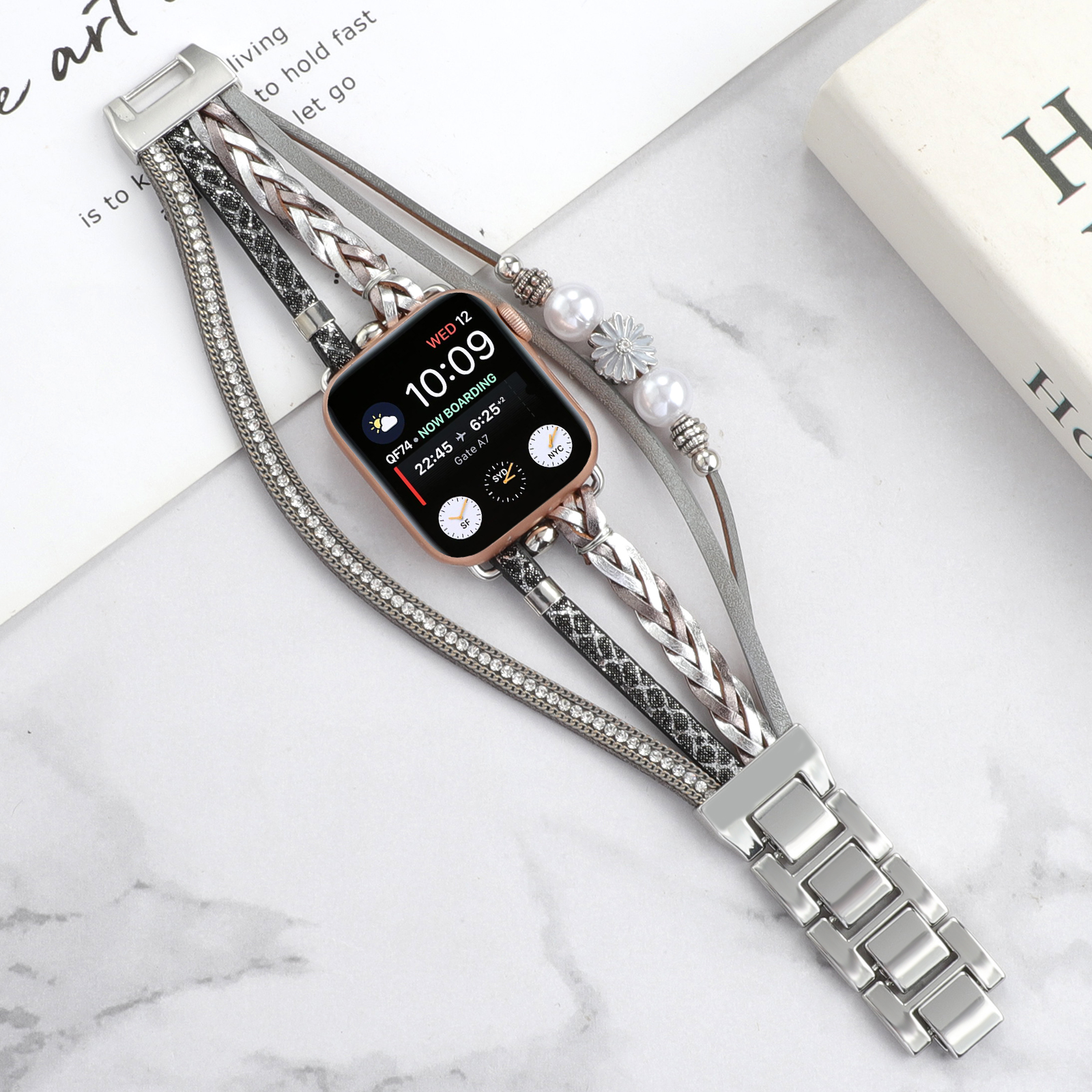 DHL.UPS.FEDEX.EMS Trendy Zou Chrysanthemum Decorative Smart Watch Band