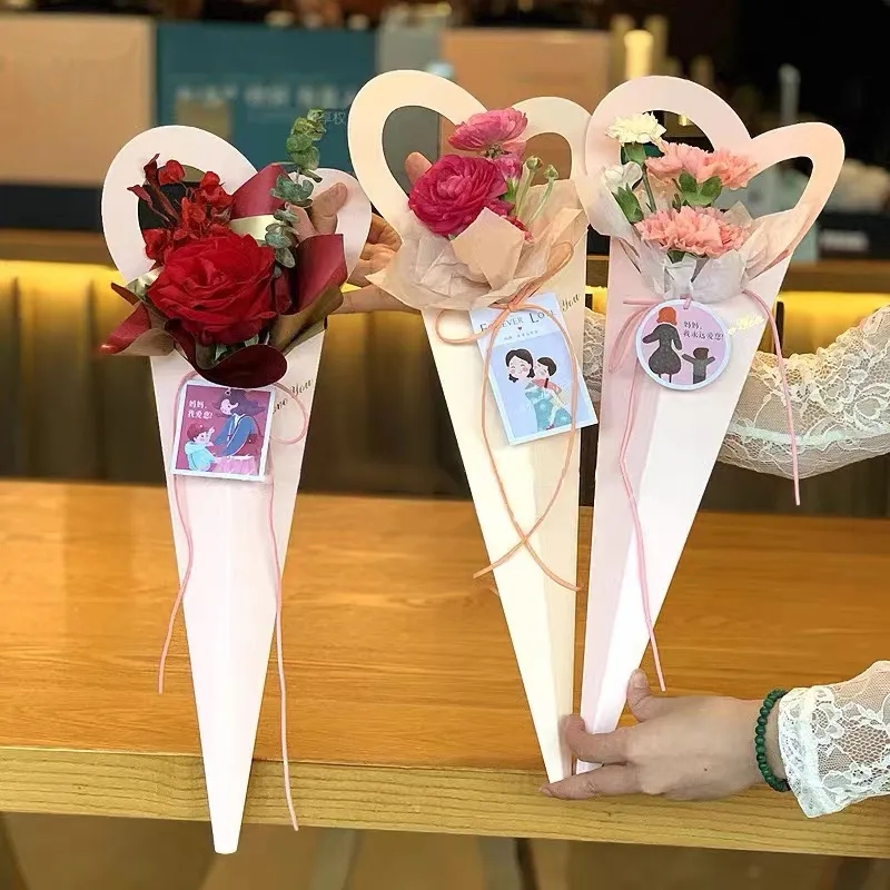 Customized Single Rose Flower Box Accepting Custom Orders for Florist Bowknot Gift Packaging