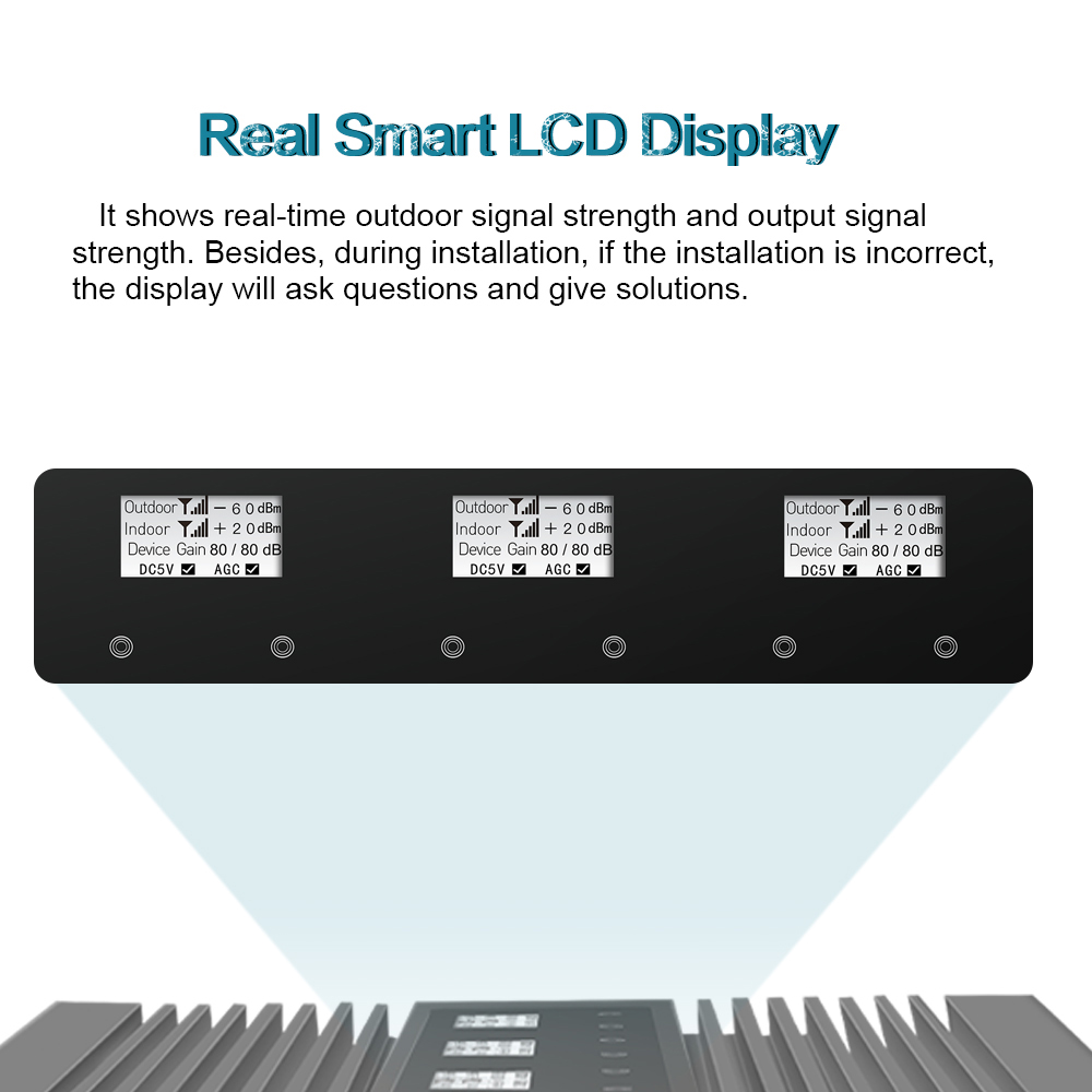 80dB Gain Multi Band Cell Phone Signal Booster 800MHz 900MHz 1800MHz
