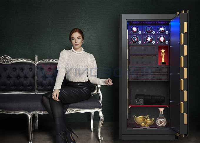 H1280mm Jewelry Box Safe Biometric Fingerprint Lock Watch Winder Safe