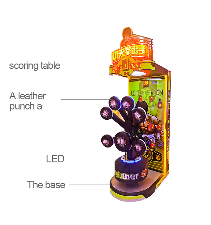 2000W Boxing Arcade Machine Coin pusher Multiple Goals Boxer Punch Game