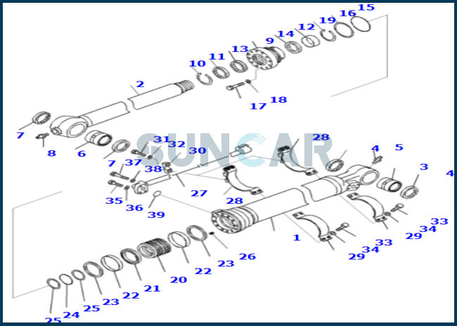 707-99-57260 7079957260 Arm Cylinder Service Kit Fits KOMATSU PC228UU-1