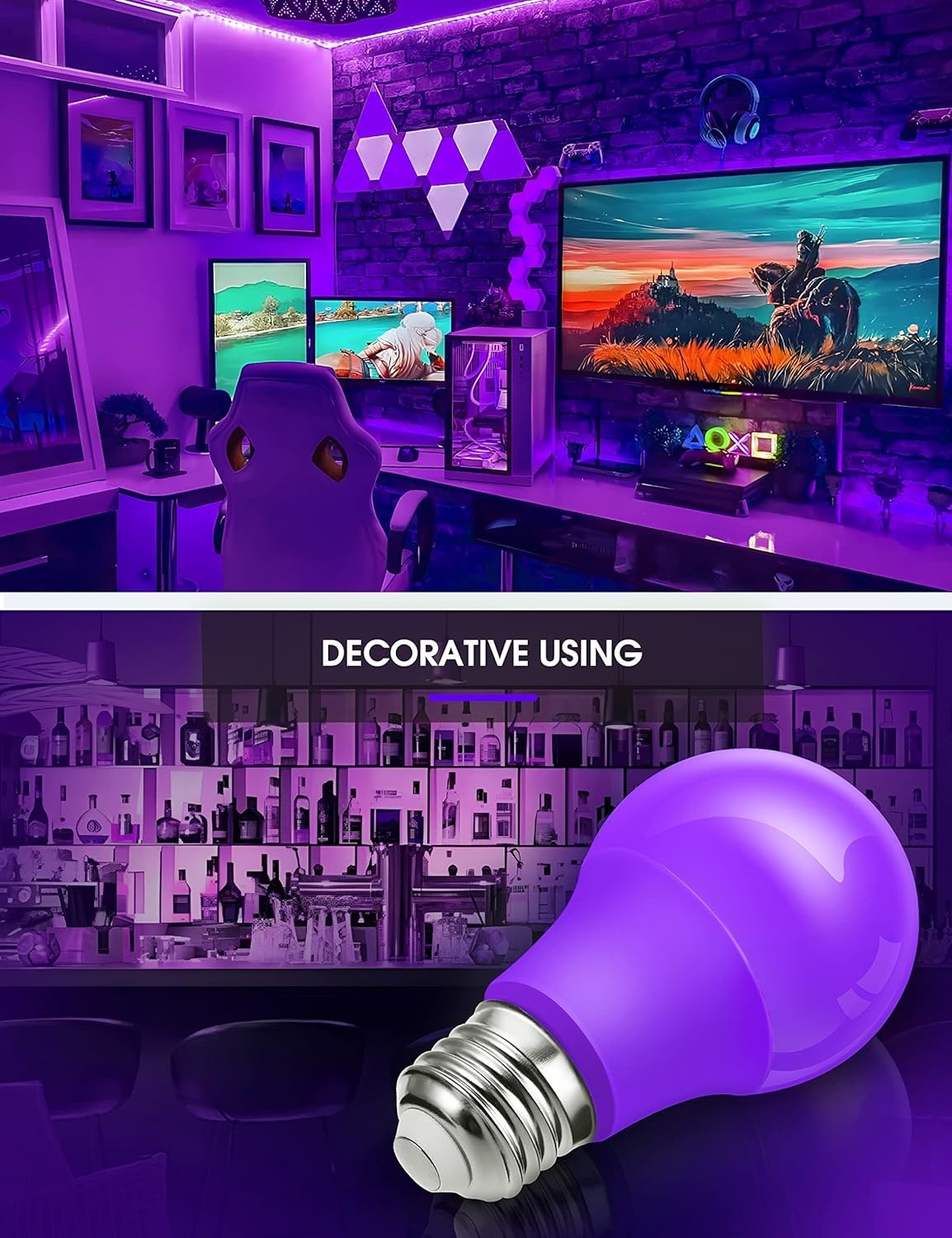15000 Hour Dimmable A19 Filament LED Light Bulbs With 80 Cri 800lm Brightness