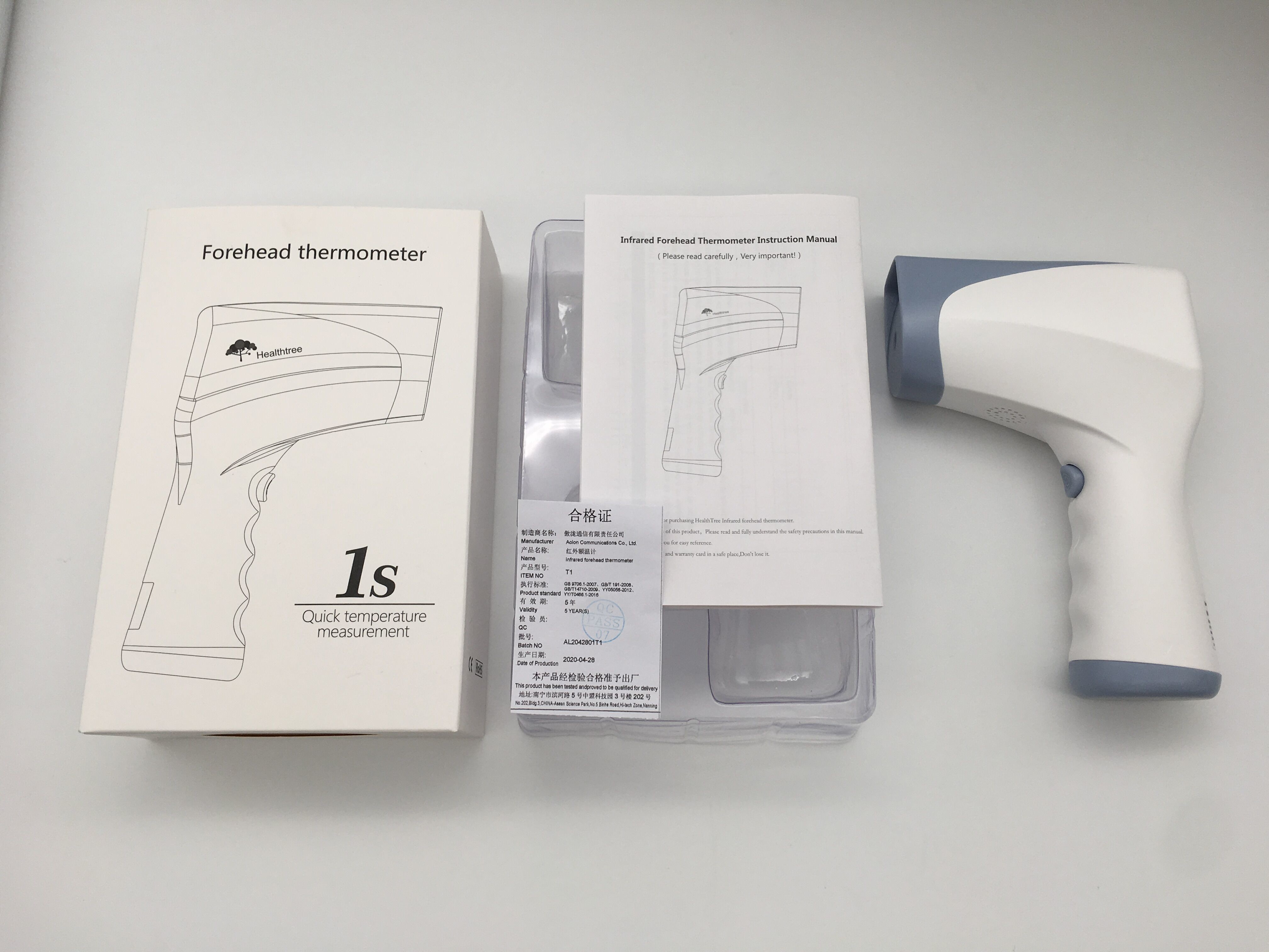 FDA ABS Material Forehead Scan Thermometer Support Wireless Charging