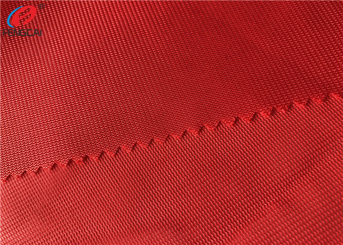 Red Thin Breathable Polyester Tricot Knit Fabric 50GSM Textiles For Garment