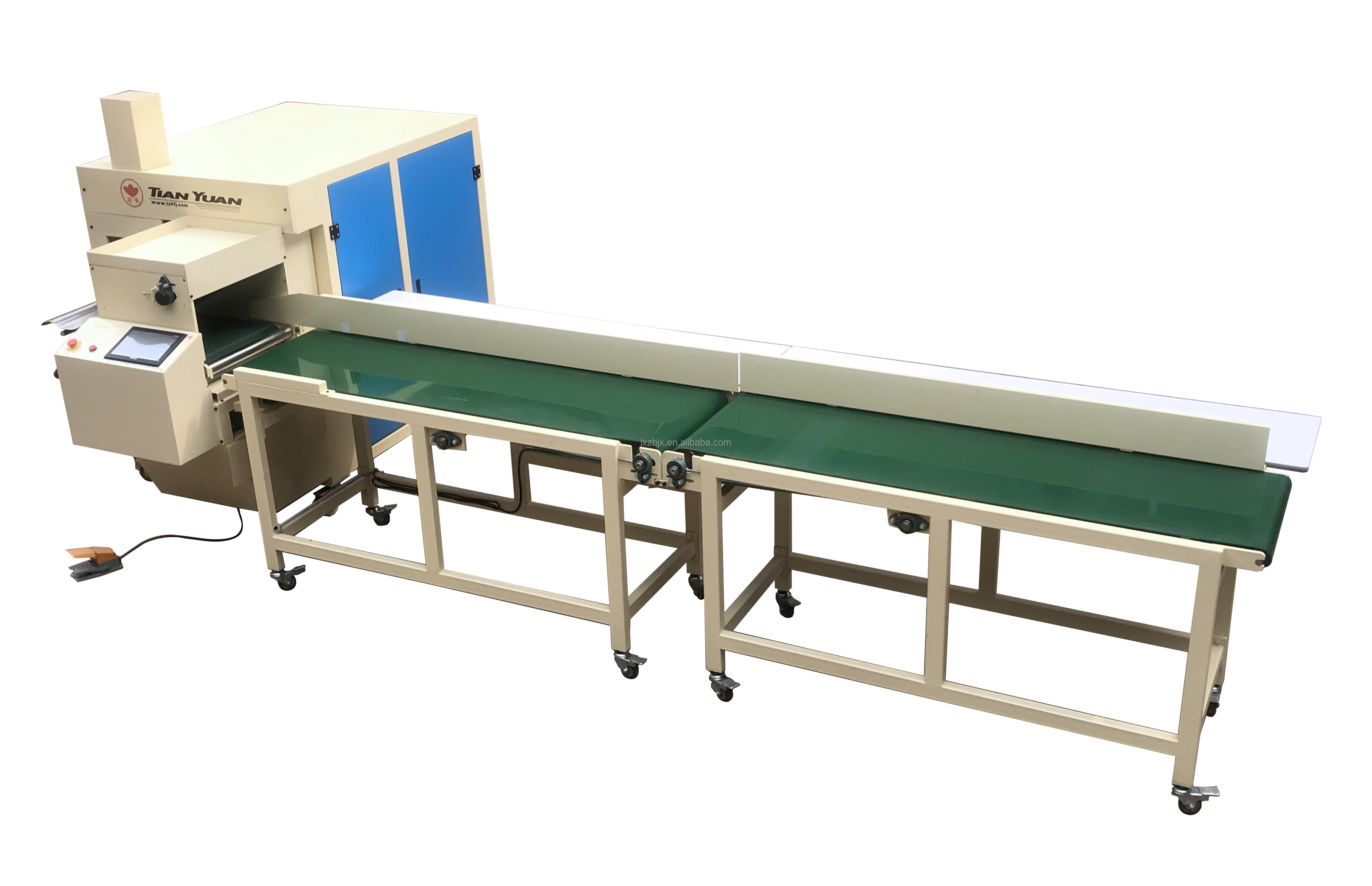JBJ-9 Pillow rolling machine, cushion coiling packing machine with auto feeding conveyor