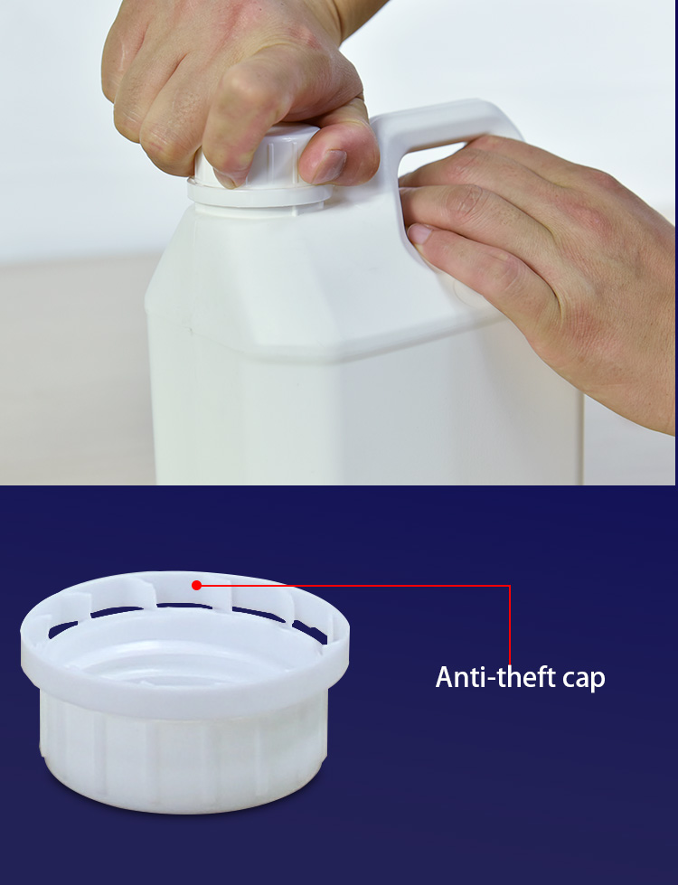 HDPE Square Plastic Detergent COEX Bottle For Oil Based Coatings Package 2.5L