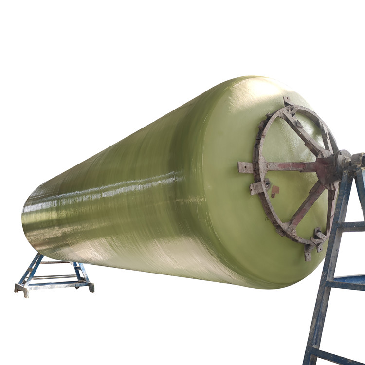 Chemicals Process Cylindrical FRP Horizontal Tank Antiseptic Cross Wound