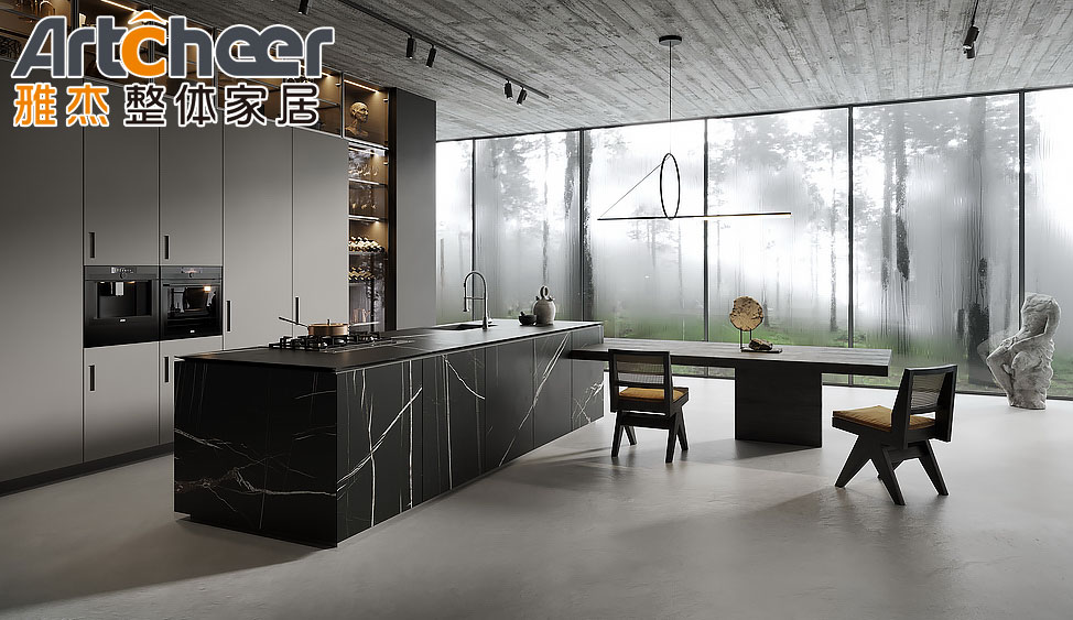 Solid Wood I Shape Kitchen Cabinet Wood Veneer Pantry Cupboards for Your Kitchen