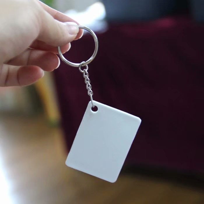 Custom Logo Double Sided Blank Sublimation Plastic Keychain For Sublimation Printing