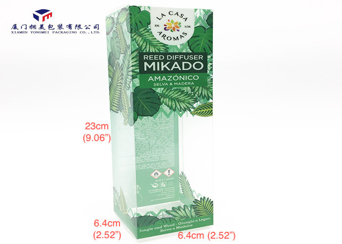 Transparent Rigid PET Plastic Box Offset Printing For Packing Reed Diffuser 23cm Height