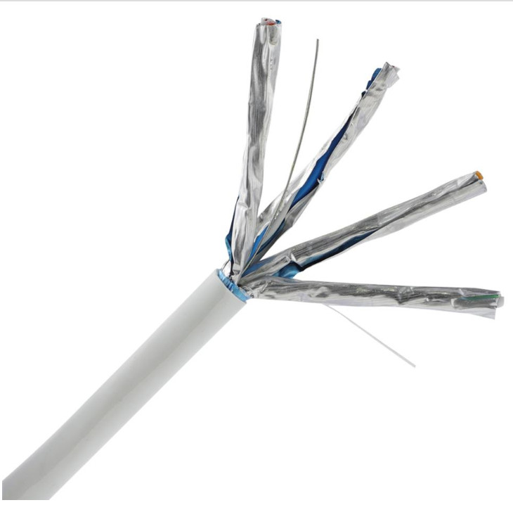 Double Screen 4pair 23AWG 550Mhz RJ45 Cat6A LAN Cable FTP UTP