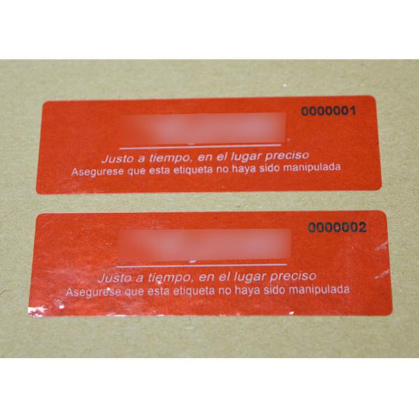 Red warranty void label if removed with custom logo and printings