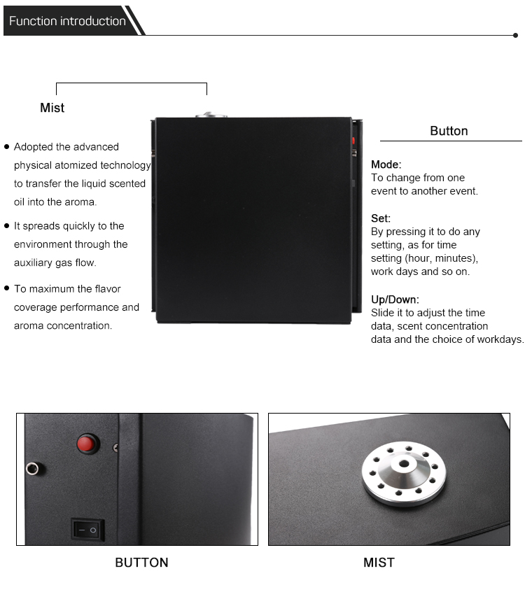 Silent Commercial Air Diffuser , Aroma Diffuser 500ml For Home / Office