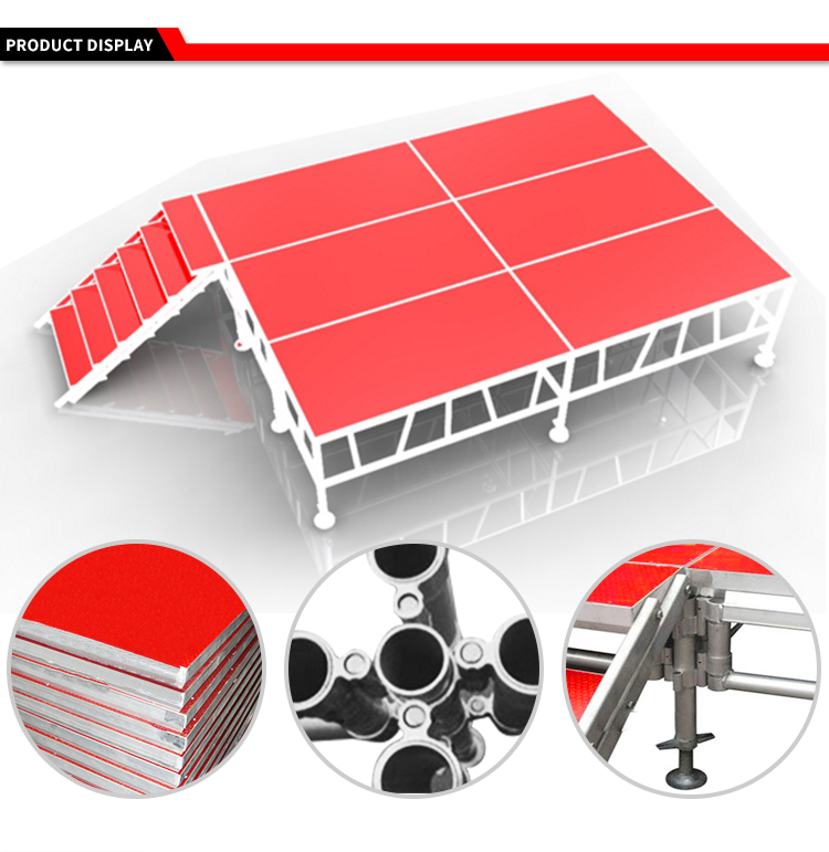 Anti Slip Catwalk Tempered Glass Stage Show Aluminum Frame Loading