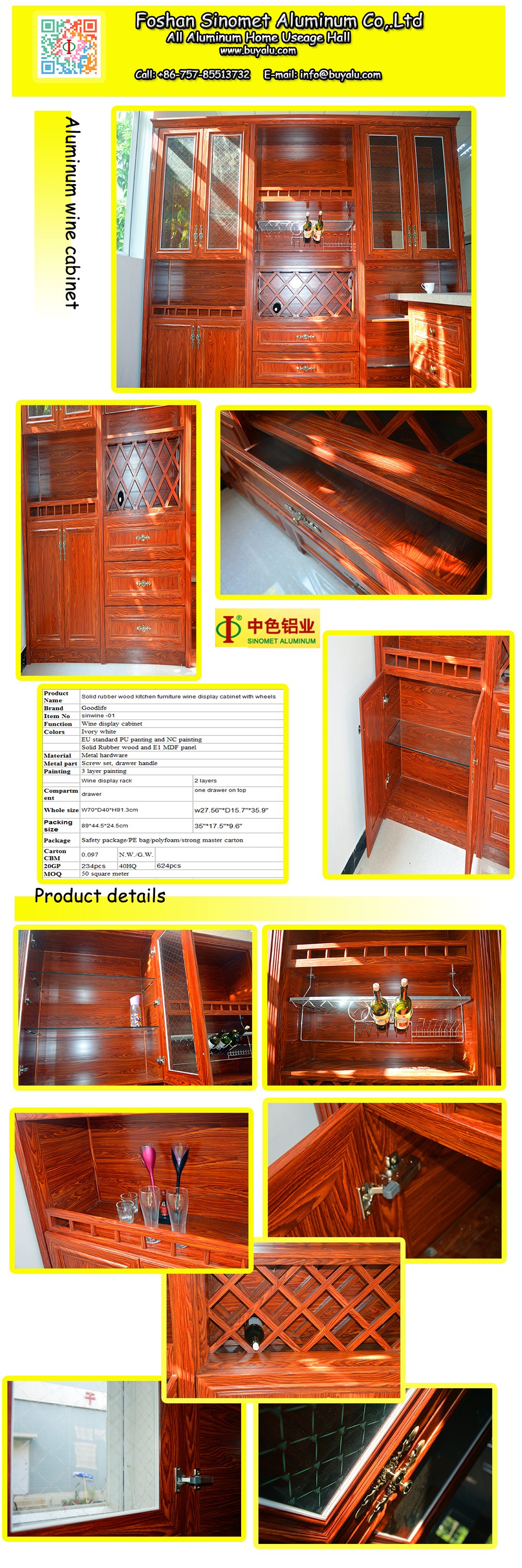 Home Used Aluminium Fabrication Bookshelf Wine Glass Display Cabinet