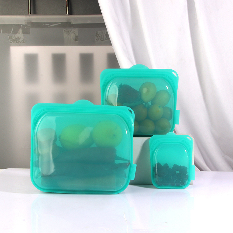 Stand Up Platinum Food Grade Silicone Reusable Storage Bag Leakproof Dishwasher Safe Silicone Lunch Box StorageContainer