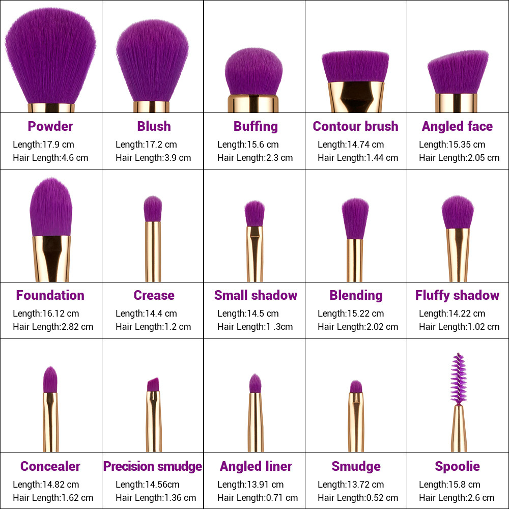High end Synthetic Bristle Essential Makeup Brushes Set No Hair Shedding