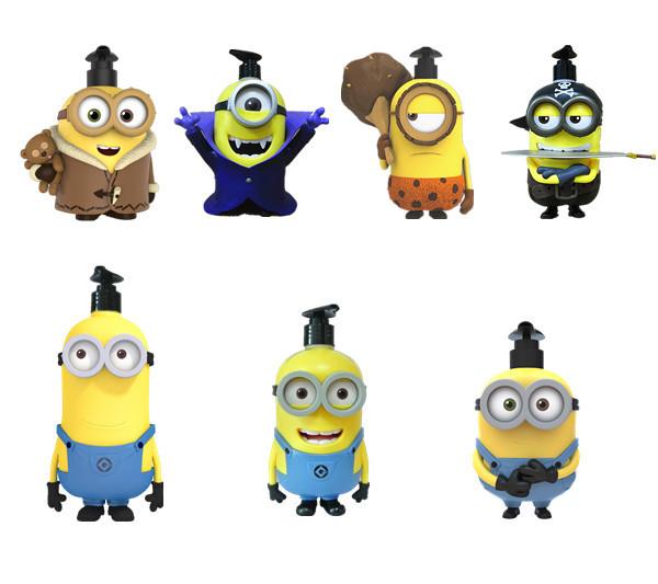 5 - 7 Inch Height Yellow Color Minions Cartoon Shampoo Bottle Made By PVC / ABS