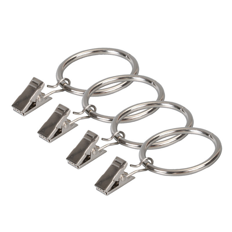 Polished Nickel Round Curtain Ring Stainless Steel Curtain Clip