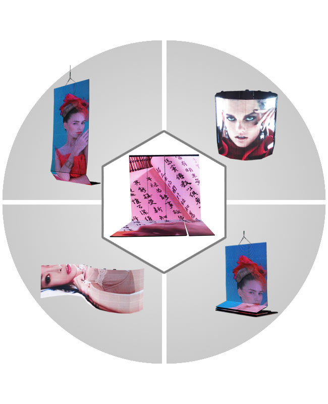 Black High Definition LED Display Flexible Indoor P7.8 IP43 Stage Background Screen Wall Mounted