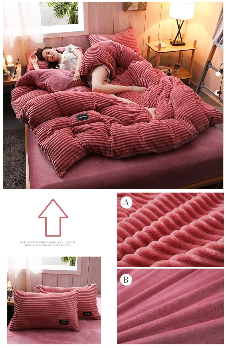 Customized Queen King Size Bed Sheet Quilt Cover Bedding Set in 4 Grade Color Fastness