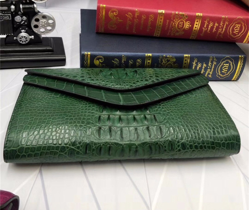 Fashion Genuine Crocodile Skin Female Women Small Envelop Purse Real Alligator Leather Ladies Single Cross Shoulder Bag