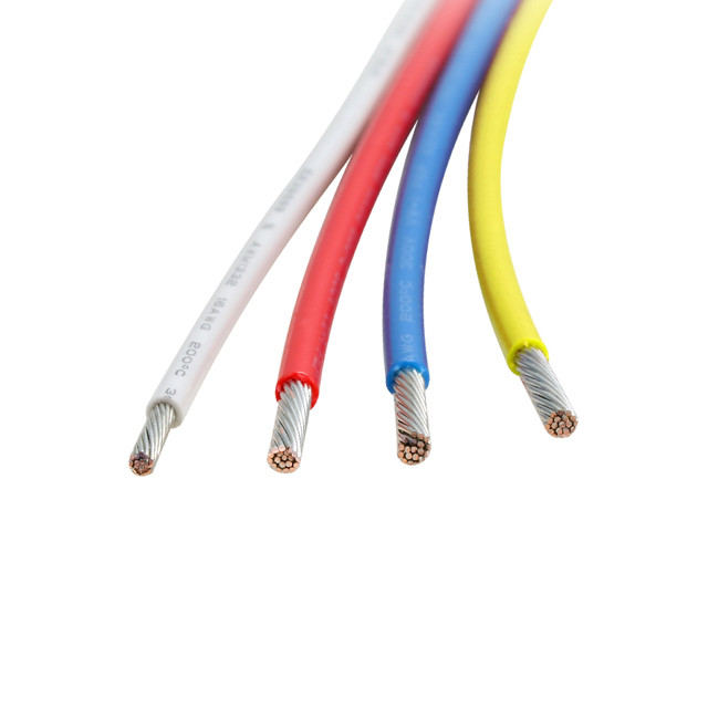 22AWG 19/0.15mm Low Voltage Strand Tinned Copper PFA Insulated Wire red white blue black