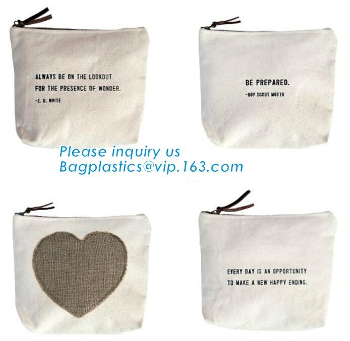 Professional Cosmetic Bag Canvas Zipper Pouch Wholesale, Private Label Makeup Bag, Canvas Bag with Zipper bagplastics
