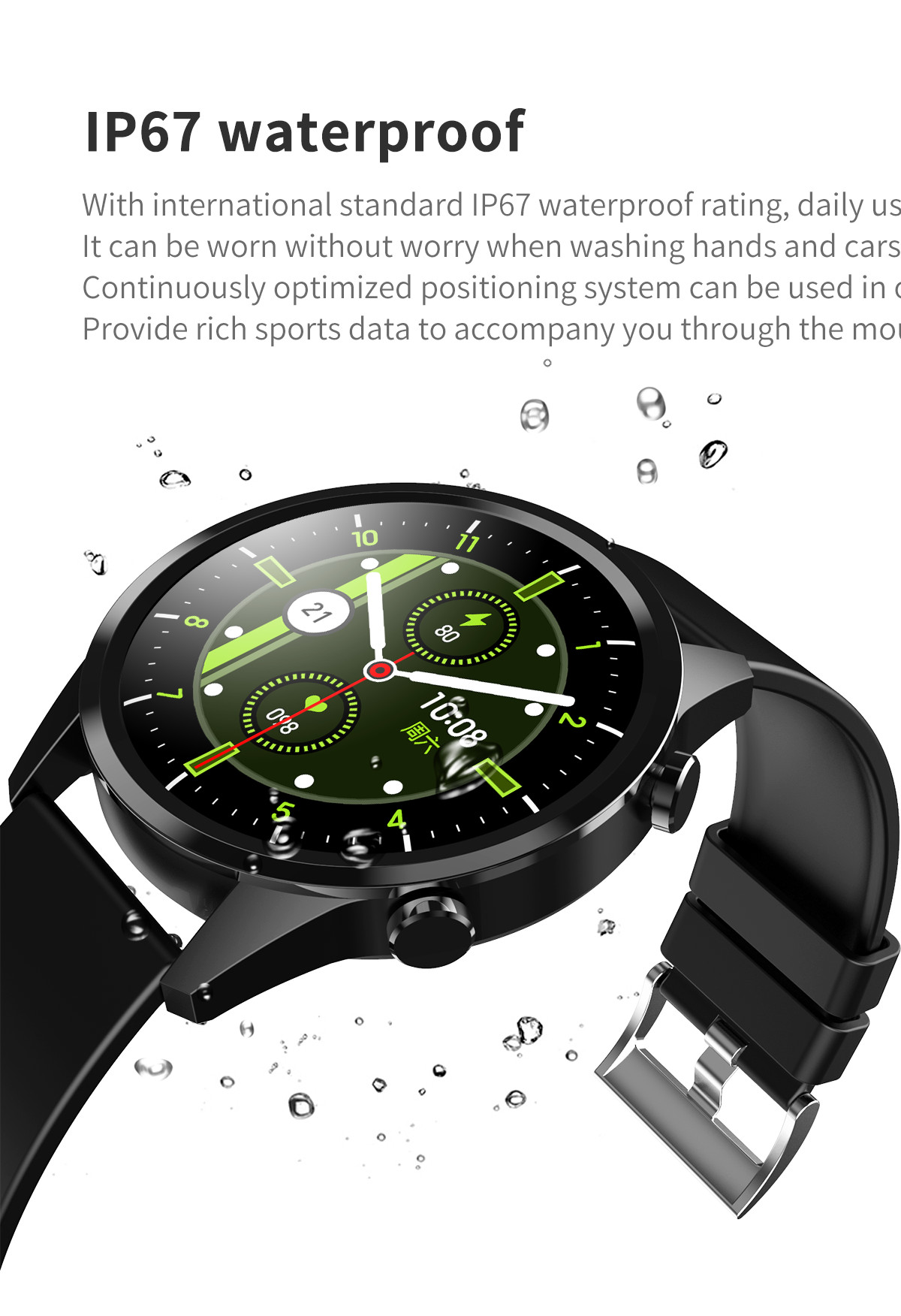 HS6620D IP67 Touch Screen Bluetooth Calling Smartwatch For Adult
