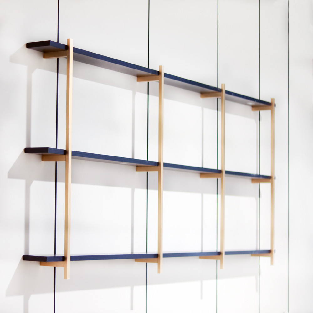 SGS 1650mm Height 3 Layer Aluminum Frame Wall Bookshelf